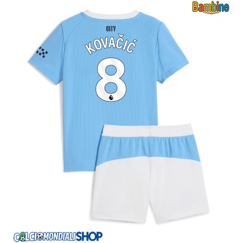 Maglie da calcio Manchester City Mateo Kovacic #8 Prima Maglia Bambino 2025-26 Manica Corta + Pantaloni corti)